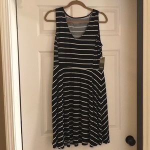 NWT a.n.a black white striped dress. Size large